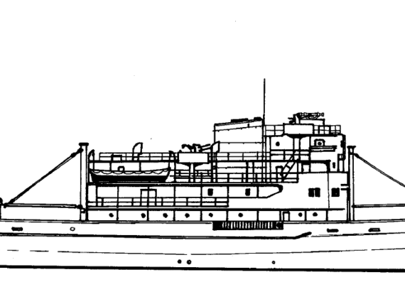 Корабль DKM Kiebitz ex RN Ramb III [Auxiliary Cruiser] (1944) - чертежи, габариты, рисунки